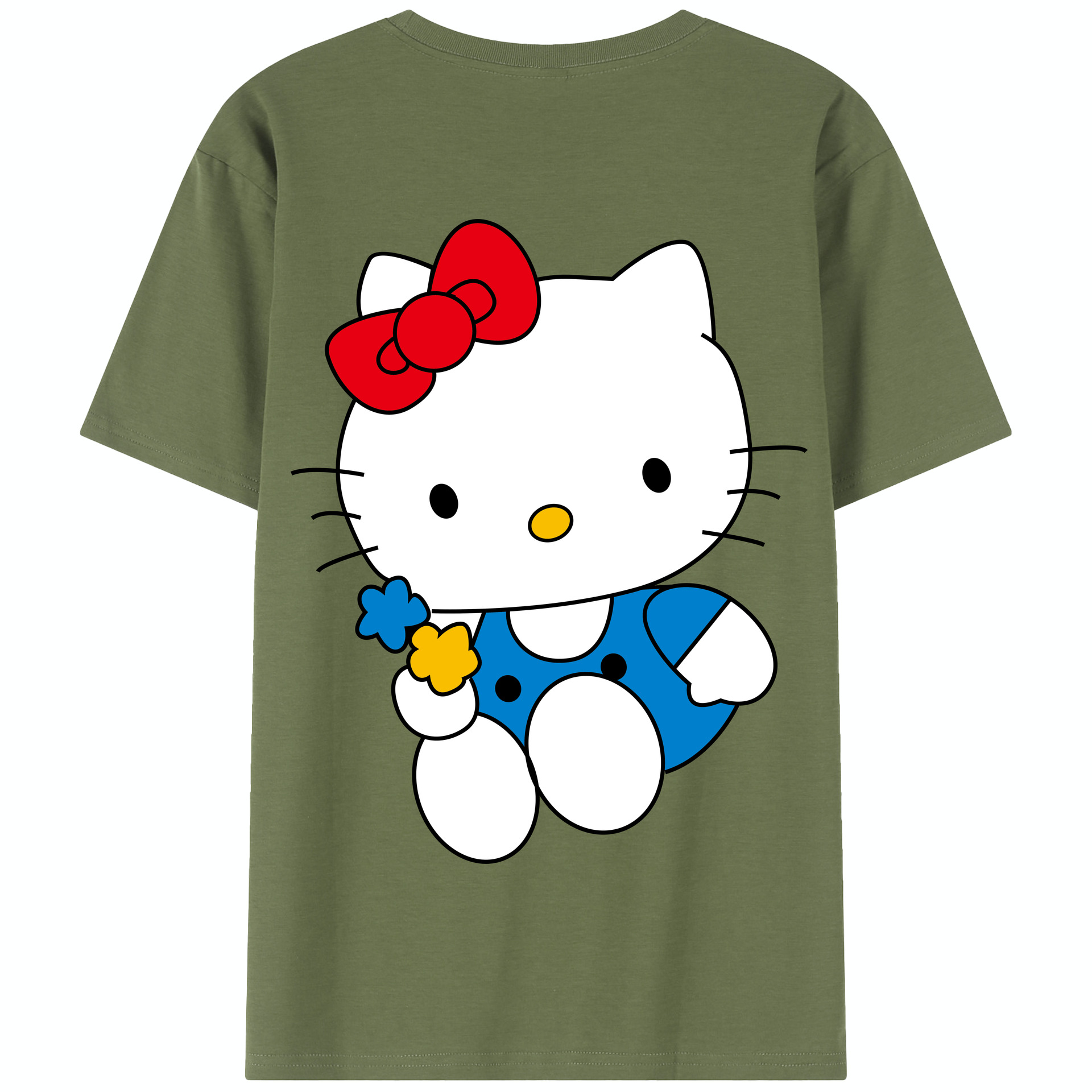 （画像用） Hello Kitty ハローキティ 綿100％半袖Tシャツ（背面プリント）
